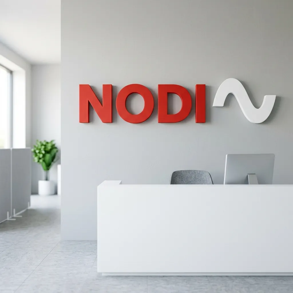 Concept render of a 3D-printed 3d logo signage for shops & offices