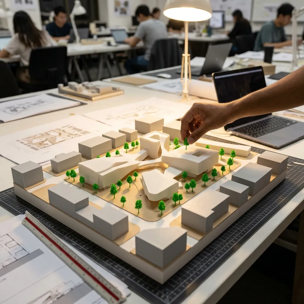 Concept render of a 3D-printed architecture thesis model