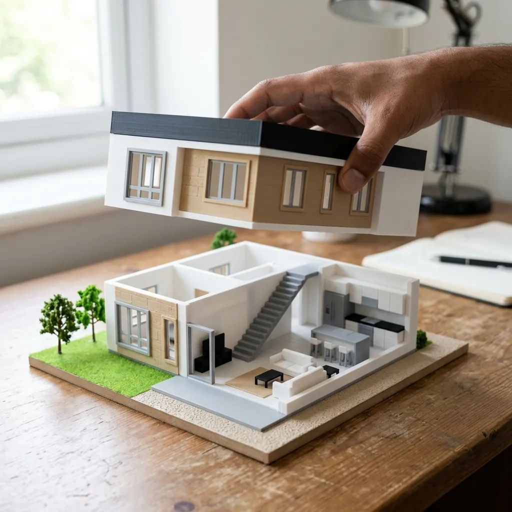 Concept render of a 3D-printed duplex villa